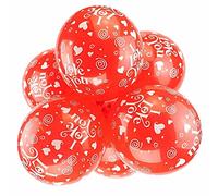 Happium Lot de 10 ballons en latex assortis I Love You Red Hearts de 30,5 cm, décorations romantiques pour fêtes d'anniversaire, mariages, Saint-Valentin, anniversaires et célébrations
