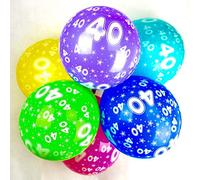 Happium Lot de 10 ballons en latex assortis pour anniversaire 40 ans Multicolore 30,5 cm