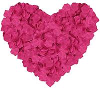 Happium Lot de 1000 pétales de rose artificiels en soie - Décorations romantiques - Émulation - Pétales de rose pour décoration de mariage, Saint-Valentin, confession - Décoration de fête, (fuchsia)