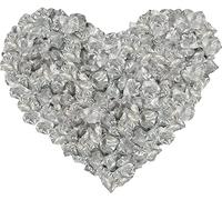 Happium Lot de 1000 pétales de rose artificiels en soie - Décorations romantiques - Émulation - Pétales de rose pour décoration de mariage, Saint-Valentin, confession - Décoration de fête, (argenté)