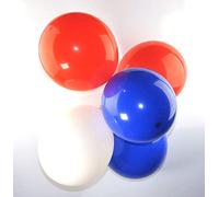 Happium Lot de 20 ballons en latex de 25,4 cm, parfaits pour la décoration de fête, ballons assortis pour anniversaire, mariage et autres fêtes (bleu, rouge, blanc)