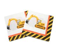 Happium - Lot de 20 serviettes jetables sur le thème des camions de constructeur - Serviettes en papier - Décorations de table pour fête d'anniversaire de garçon, fête des enfants - 33 x 33 cm
