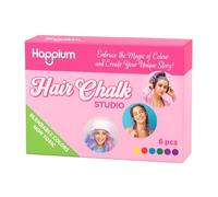 Happium Lot de 6 craies pour cheveux Mélange de craie temporaire pour cheveux - Superbe kit de coloration pour cheveux idéal pour les enfants