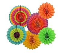 Happium - Lot de 6 éventails en papier à suspendre (multicolore)