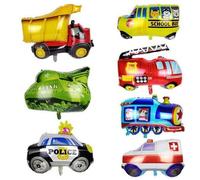 Happium Lot de 7 Ballons D'excavatrice, Foil Ballon, XXL Voiture Construction Decorations Ballons, Ballon de Véhicule D'ingénierie, Construction fournitures de fête d'anniversaire sur le thème