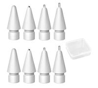 HAPPOW 8 Pièces Pointes pour Apple Pencil 1ère Génération/2ème Génération/USB C/Pro, Pointe de Remplacement Pointe Améliorée Tip, Accessoires pour Apple Pencil, avec 1 Boîte de Rangement