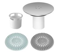 HAPPOW Couvercle de vidange de douche, 115 mm, couvercle de vidange de douche avec seau anti-odeurs, couvercle de vidange pour vidage Viega Tempoplex, avec 2 tamis à cheveux, pour salle de bain, WC