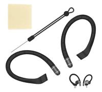 HAPPOW Crochets d'oreille anti-perte pour Samsung Galaxy Buds 3 Pro/3/3 FE, en silicone, noirs, avec 1 paire de supports d'oreille, chiffon de nettoyage, lanière, pour la course, le fitness, le