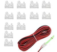 Happow Lot de 12 connecteurs de bande LED COB à 2 broches de 8 mm, connecteurs de câble avec câble d'extension de 5 m pour bande lumineuse LED étanche, connexion rapide
