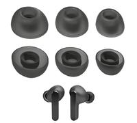 HAPPOW Lot de 3 paires d'embouts de rechange, pour JBL Live Pro 2 TWS/Live Free 2/Tour Pro 2/Vibe Bud, noir/bleu, embouts en silicone souple de qualité supérieure (noir)
