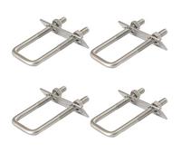 HAPPOW Lot de 4 étriers en U avec filetage, vis en U M8 60 x 120 mm, vis à étrier en acier inoxydable 304, étrier en U avec écrous et plaque de cadre, pour remorquage, voitures et navires, réparation