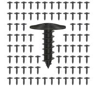 HAPPOW Lot de 80 vis à tôle M5 x 16 mm - Vis autoforeuses - Vis noires à tête plate - Vis en acier inoxydable pour pare-chocs, arcs de roue, acier inoxydable et garde-boue de voiture