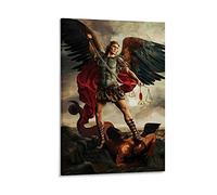 HAPPOW Poster décoratif sur toile de Saint Michel l'archange - Décoration murale moderne pour chambre à coucher - 20 x 30 cm