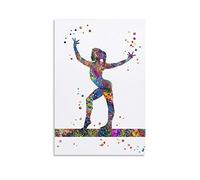 HAPPOW Poster mural décoratif sur toile avec poutre d'équilibre et de gymnastique - Décoration murale moderne pour chambre à coucher - 30 x 45 cm