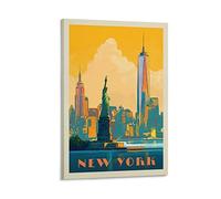 HAPPOW Poster vintage de la Statue de la Liberté de New York - Impression sur toile murale moderne pour chambre à coucher - 20 x 30 cm