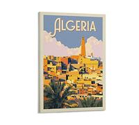 HAPPOW Poster vintage de paysage de voyage Algérie - Poster décoratif sur toile - Poster mural et photo d'art moderne pour chambre à coucher - 30 x 45 cm
