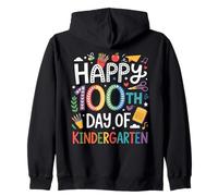 Happy 100th Day Kindergarten Rainbow Lettering Enseignant Sweat à Capuche