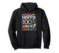Happy 100th Day Kindergarten Rainbow Lettering Enseignant Sweat à Capuche