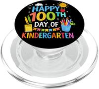 Happy 100th Day of Kindergarten Boys Girls Teacher 100 Days PopSockets PopGrip pour MagSafe