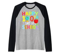 Happy 100th Day of Kindergarten Teacher Boys Girls 100 Days Manche Raglan