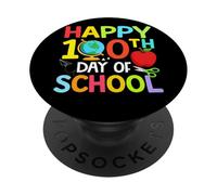 Happy 100th Day of Kindergarten Teacher Boys Girls 100 Days PopSockets PopGrip Adhésif