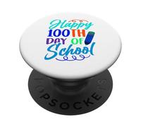 Happy 100Th Day of School Team Cute Sweet 100 Days Dictons PopSockets PopGrip Adhésif