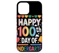 Happy 100th Day Rainbow Hearts Stars Classroom Kindergarten Coque pour iPhone 12 Mini