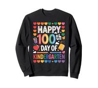 Happy 100th Day Rainbow Hearts Stars Classroom Kindergarten Sweatshirt