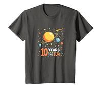 Happy 10th Trip Around The Sun | Cadeau d'anniversaire de l'espace T-Shirt, Enfant, Asphalte, 6 Ans