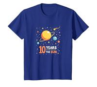Happy 10th Trip Around The Sun | Cadeau d'anniversaire de l'espace T-Shirt, Enfant, Bleu Royal, 2 Ans