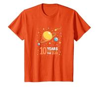 Happy 10th Trip Around The Sun | Cadeau d'anniversaire de l'espace T-Shirt, Enfant, Orange, 3 Ans