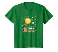 Happy 10th Trip Around The Sun | Cadeau d'anniversaire de l'espace T-Shirt, Enfant, Vert Kelly, 2 Ans