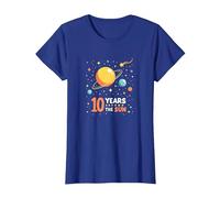 Happy 10th Trip Around The Sun | Cadeau d'anniversaire de l'espace T-Shirt, Femme, Bleu Royal, M