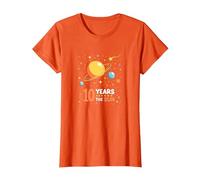 Happy 10th Trip Around The Sun | Cadeau d'anniversaire de l'espace T-Shirt, Femme, Orange, L