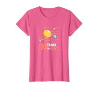 Happy 10th Trip Around The Sun | Cadeau d'anniversaire de l'espace T-Shirt, Femme, Rose chiné, M