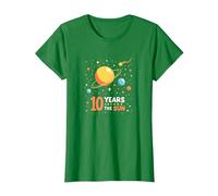 Happy 10th Trip Around The Sun | Cadeau d'anniversaire de l'espace T-Shirt, Femme, Vert Kelly, XXL