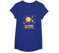 Happy 10th Trip Around The Sun | Cadeau d'anniversaire de l'espace T-Shirt, Fille, Bleu Royal, XS