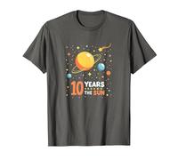 Happy 10th Trip Around The Sun | Cadeau d'anniversaire de l'espace T-Shirt, Homme, Asphalte, S