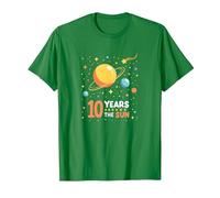 Happy 10th Trip Around The Sun | Cadeau d'anniversaire de l'espace T-Shirt, Homme, Vert Kelly, 3XL
