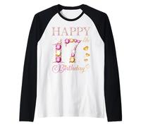 Happy 17th Birthday 17 Ans Garçons Filles Anniversaire Fête d'anniversaire Manche Raglan