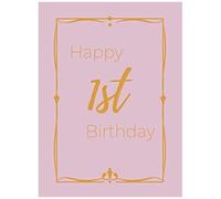 Happy 1st Birthday Guest Book (Hardcover)
