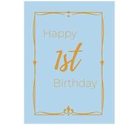 Happy 1st Birthday Guest Book (Hardcover)