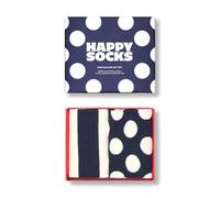 Happy 2-Pack Dark Blue Mix Gift Set chaussettes colorées en coton avec des motifs amusantes