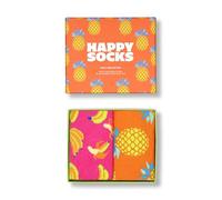 Happy 2-Pack Fruity Mix Gift Set chaussettes colorées en coton avec des motifs amusantes