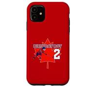 Happy 2nd Birthday Boy Canada Maple Leaf Hockey sur Glace Coque pour iPhone 11