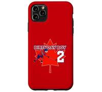 Happy 2nd Birthday Boy Canada Maple Leaf Hockey sur Glace Coque pour iPhone 11 Pro Max