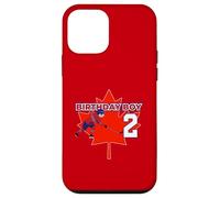 Happy 2nd Birthday Boy Canada Maple Leaf Hockey sur Glace Coque pour iPhone 12 Mini
