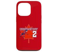 Happy 2nd Birthday Boy Canada Maple Leaf Hockey sur Glace Coque pour iPhone 13 Pro