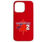 Happy 2nd Birthday Boy Canada Maple Leaf Hockey sur Glace Coque pour iPhone 15 Pro Max