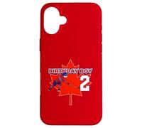 Happy 2nd Birthday Boy Canada Maple Leaf Hockey sur Glace Coque pour iPhone 16 Plus